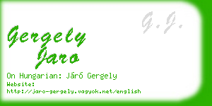 gergely jaro business card