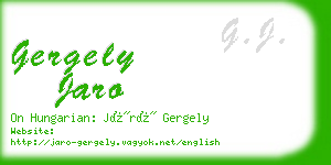 gergely jaro business card